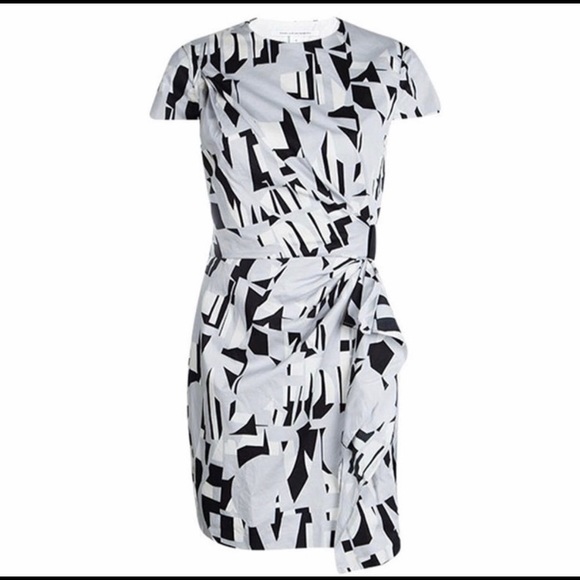 DIANE VON FURSTENBERG ALBA TWO MINI GRAY DRESS - Picture 4 of 8